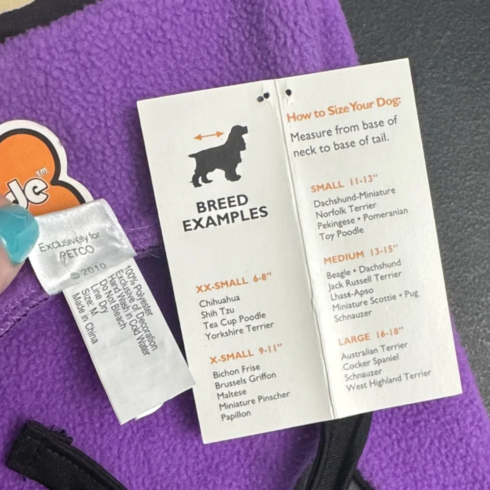 5/$25 Count Barkula Dog Cape - Black and Purple